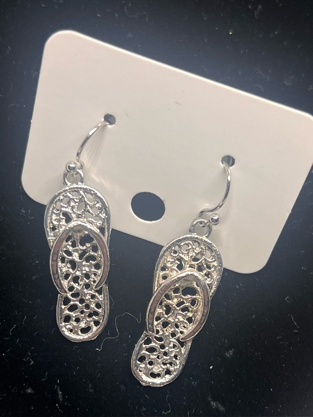 Elegant Silver tone Flip-Flop Earrings #144